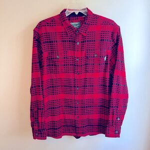 Woolrich 100% Cotton Size XL Red Black Plaid Men’s Flannel Shirt Jacket